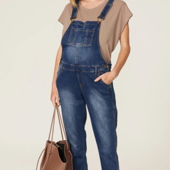 Ripe Maternity Denim Overalls  Adjustable Waist & Shoulder Straps Sz S Country - Picture 1 of 12